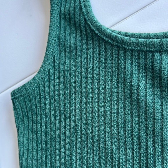 Green Ribbed Tank Top - Picture 2 of 3